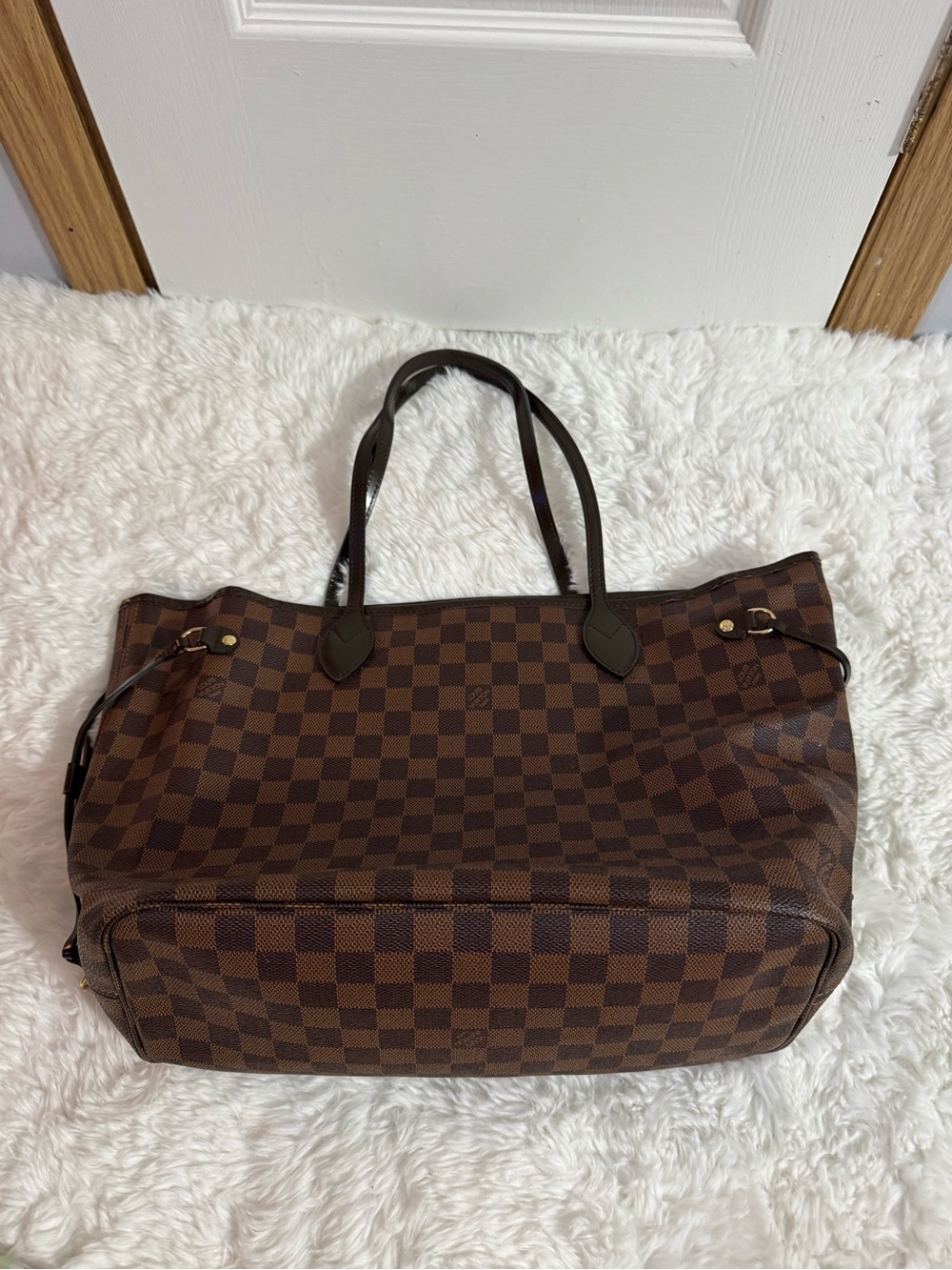 Louis Vuitton Damier Ebene Checkerboard Brown Tote - Picture 9 of 11
